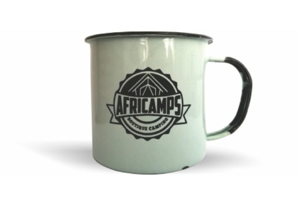 africamps boutique glamping merchandise enamel mug